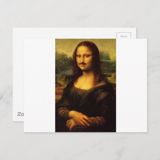 mona lisa mustache briefkaart (Voorkant / Achterkant)