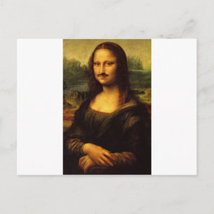 mona lisa mustache briefkaart