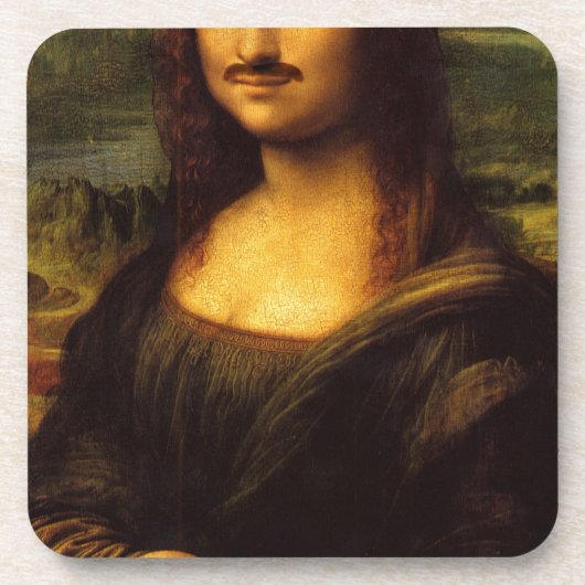 mona lisa mustache onderzetter (Voorkant)