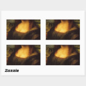 mona lisa mustache rechthoekige sticker (Vel)