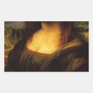 mona lisa mustache rechthoekige sticker