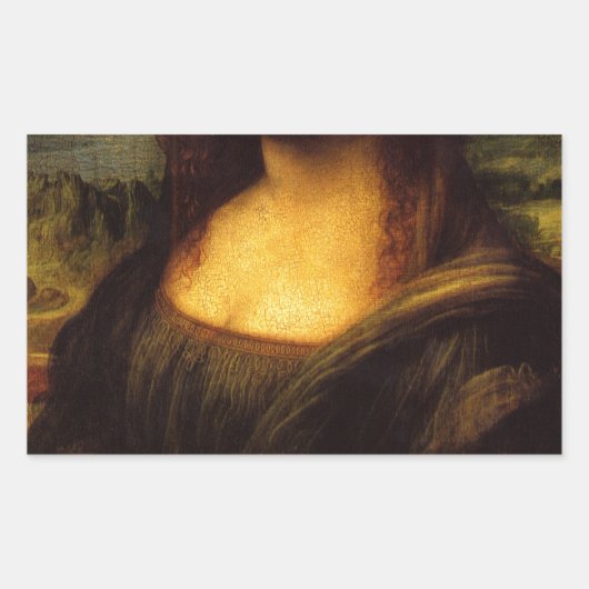 mona lisa mustache rechthoekige sticker (Voorkant)