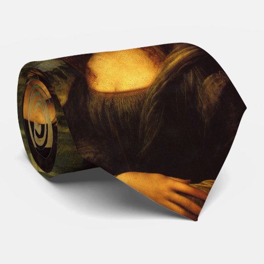 mona lisa mustache stropdas (Opgerold)