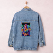 Mona Lisa Neon Licht Portret Ontwerp Denim Jacket (Hangar)
