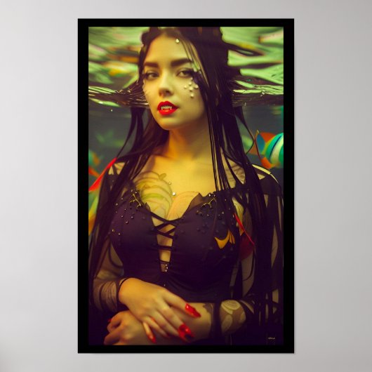 Mona Lisa of een sexy onderwatervampier Poster (Voorkant)