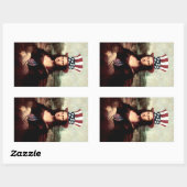 Mona Lisa Onafhankelijkheidsdag Rechthoekige Sticker (Vel)