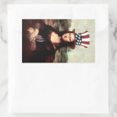 Mona Lisa Onafhankelijkheidsdag Rechthoekige Sticker (Tas)