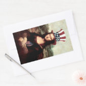 Mona Lisa Onafhankelijkheidsdag Rechthoekige Sticker (Envelop)