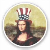 Mona Lisa Onafhankelijkheidsdag Sticker (Voorkant)