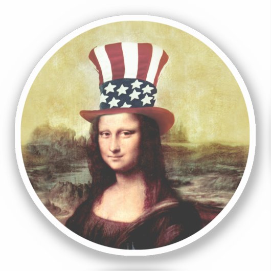 Mona Lisa Onafhankelijkheidsdag Sticker (Voorkant)