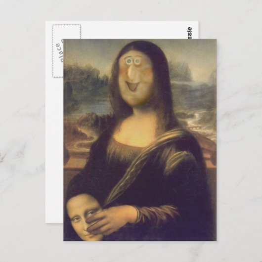 Mona Lisa - Ongemaskeerd Briefkaart (Voorkant / Achterkant)