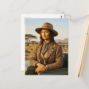 Mona Lisa op Afrikaanse wildsafari Briefkaart