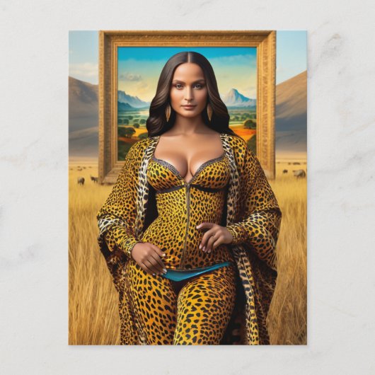 Mona Lisa op safari Briefkaart (Voorkant)