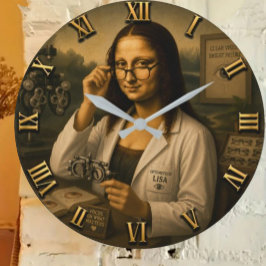 Mona Lisa Optometrist Funny Eye Doctor Office Deco Grote Klok