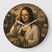 Mona Lisa Optometrist Funny Eye Doctor Office Deco Grote Klok (Voorkant)