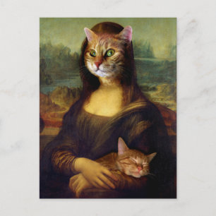 Mona Lisa Oranje Cat Briefkaart