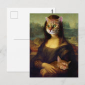 Mona Lisa Oranje Cat Briefkaart (Voorkant / Achterkant)