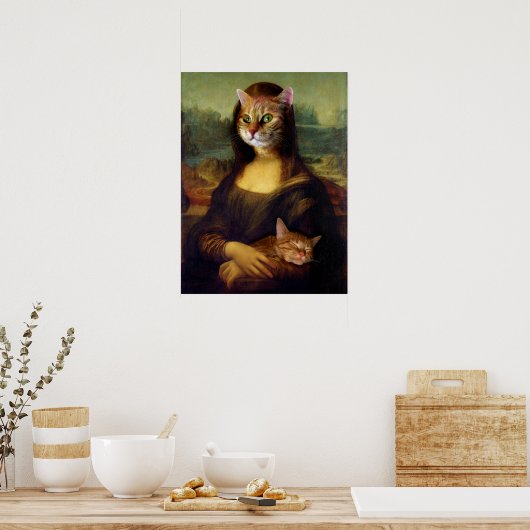 Mona Lisa Oranje Cat Poster (Keuken)