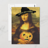 Mona Lisa Original Witch Happy Halloween PC leuk Briefkaart (Voorkant / Achterkant)