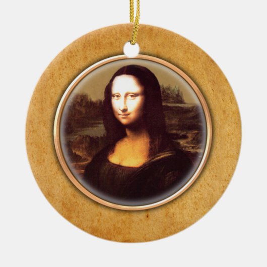 Mona Lisa Ornament van Leonardo-da Vinci. (Voorkant)
