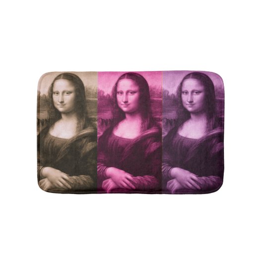 Mona Lisa Paarse roze chocolade Badmat (Voorkant)