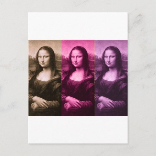 Mona Lisa Paarse roze chocolade Briefkaart (Voorkant)