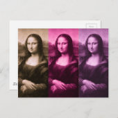 Mona Lisa Paarse roze chocolade Briefkaart (Voorkant / Achterkant)