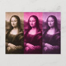 Mona Lisa Paarse roze chocolade Briefkaart