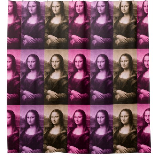Mona Lisa Paarse roze chocolade Douchegordijn (Voorkant)