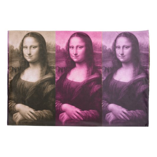 Mona Lisa Paarse Roze Chocolade Pillowcase Kussensloop (Achterkant)