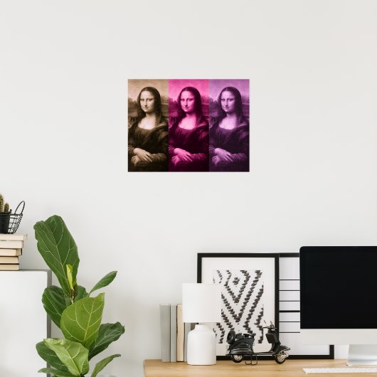 Mona Lisa Paarse roze chocolade Poster (Thuiskantoor)