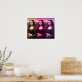 Mona Lisa Paarse roze chocolade Poster (Keuken)