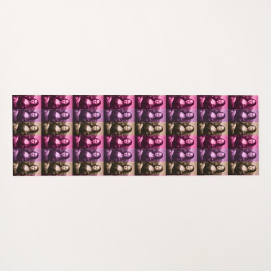 Mona Lisa Paarse roze chocolade Yogamat (Achterkant (horizontaal))