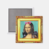 Mona Lisa Parody Portrait Magneet (Voorkant / Achterkant)