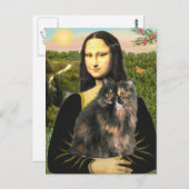 Mona Lisa - Perzische Calico kat Briefkaart (Voorkant / Achterkant)
