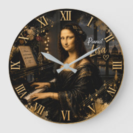 Mona Lisa Pianist Elegant Grand Piano Grote Klok