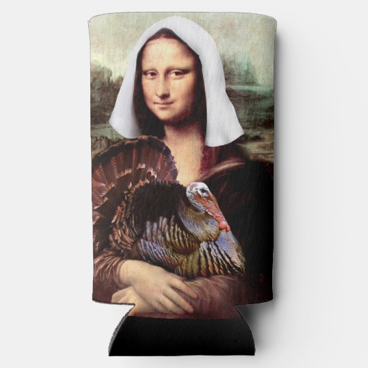 Mona Lisa Pilgrim Thanksgiving Seltzer Blikjeskoeler (Achterkant)