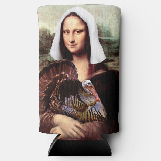 Mona Lisa Pilgrim Thanksgiving Seltzer Blikjeskoeler (Voorkant)