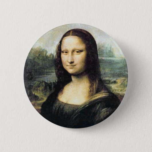 Mona Lisa Pin Ronde Button 5,7 Cm (Voorkant)