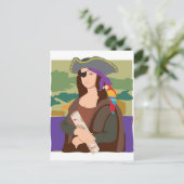 Mona Lisa Pirate Briefkaart (Staand voorkant)