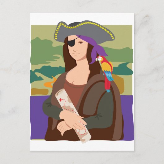Mona Lisa Pirate Briefkaart (Voorkant)