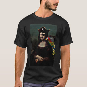 Mona Lisa Pirate Kapitein Met Mustache T-shirt