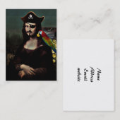 Mona Lisa Pirate Kapitein Met Mustache Visitekaartje (Voorkant / Achterkant)