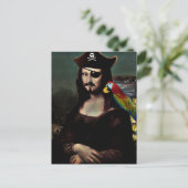 Mona Lisa Pirate met Mustache Briefkaart (Staand voorkant)