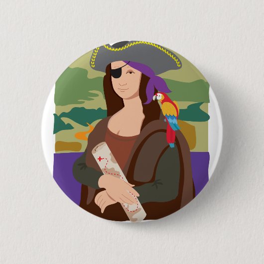 Mona Lisa Pirate Ronde Button 5,7 Cm (Voorkant)