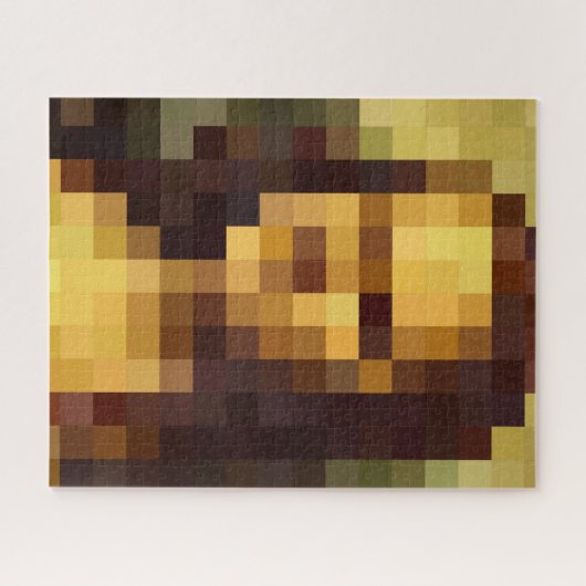 Mona Lisa pixel art Leonardo da Vinci, La Gioconda Legpuzzel (Horizontaal)