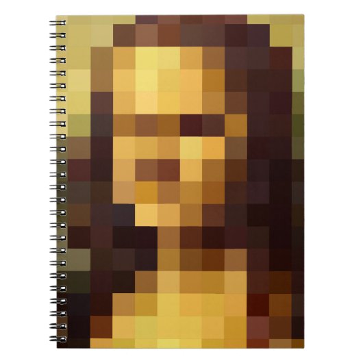 Mona Lisa pixel art Leonardo da Vinci, La Gioconda Notitieboek (Voorkant)