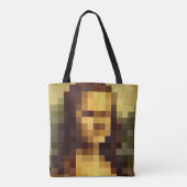 Mona Lisa pixel art Leonardo da Vinci, La Gioconda Tote Bag (Achterkant)