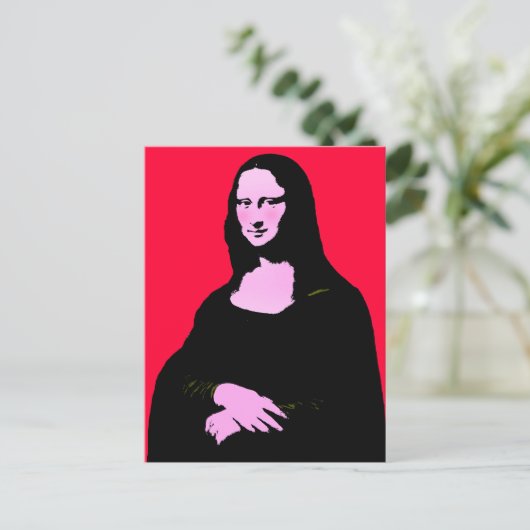 Mona Lisa Pop Art Style Briefkaart (Staand voorkant)