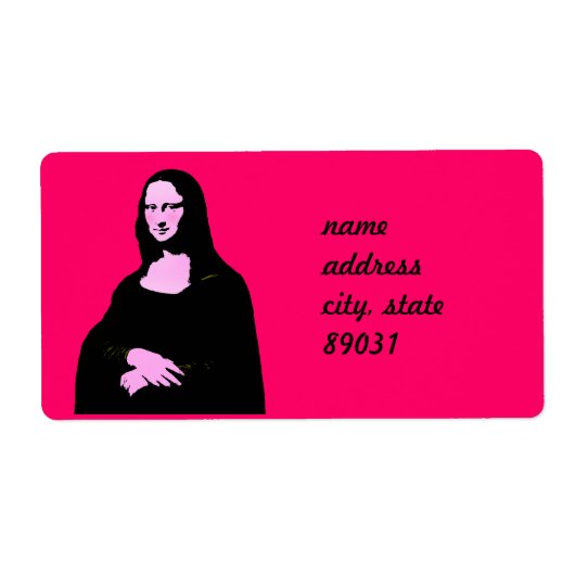 Mona Lisa Pop Art Style Etiket (Voorkant)